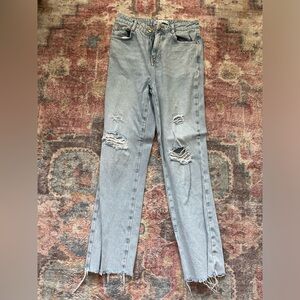 Zara Ripped High-waisted Wide Leg Jeans size 4